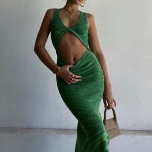 NWT Green Knit Cut Out Dress